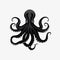Darkly Detailed Octopus Icon: Black Octopus Logo Design