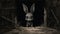 Darkly Detailed Portrait Of A Little Rabbit: A Chalk Illustration By Maurice Sendak