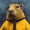 Darkly Detailed Urban Grit: A Captivating Capybara Portrait