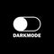 Darkmode switch button. Dark theme. Vector EPS 10. Isolated on black background