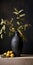 Darktable-inspired Vase With Branches And Lemon: A Fusion Of Ancient Chinese Art And Schlieren Photography