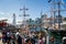 Darling Harbour lighthouse and moored Tall Ships