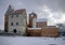 Darlowo Poland Medieval castle in winter