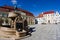 Darlowo, Poland - the town square wide angle fisheye image