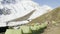 Darmasala tent camp on Larke Pass, 4500m altitude . Manaslu circuit trek.