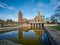 Darmstadt, Germany, Mar 01 2020: Wedding Tower and Russian Orthodox Church in MathildenhÃ¶he, Darmstadt