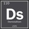 Darmstadtium chemical element, dark square symbol