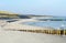 Darss Fischland peninsula at Baltic sea Germany. beach landscape with dunes reed and waves