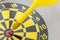 Dart arrow on center dartboard