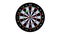 Dart arrow hitting in the target of dartboard. 3D animation