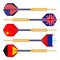 Dart arrows small missiles with flags of countries vector