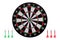 Dart board with arrows