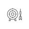 dart, bullseye icon. Simple thin line, outline  of Amusement icons for UI and UX, website or mobile application