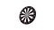 Dart hits of the target. Loop. Dart hits bullseye of the target. Dartboard animation on white backgrounds. Darts