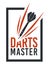 Dart master banner or label for sports or fun