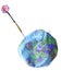 Dart puncturing World globe