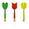 Dart set. Collection of colorful realistic darts. Vector.