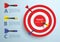 Dart and target infographic template, Business concept