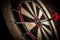 dartboard with red arrow hitting the center, business success concept Generative AI.