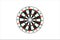 Dartboard and target shooting on white background