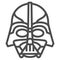 Darth Vader line icon, star wars concept, dark lord vector sign on white background, outline style icon for mobile