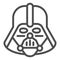 Darth Vader line icon. Star Wars vector illustration isolated on white. Space character outline style design, designed