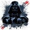 Darth Vader Mask on Dark Paint Stains