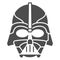 Darth Vader solid icon, star wars concept, dark lord vector sign on white background, glyph style icon for mobile
