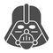 Darth Vader solid icon. Star Wars vector illustration isolated on white. Space character glyph style design, designed