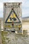 Dartmoor England. Disused mine warning sign.