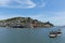 Dartmouth Devon Kingswear and car ferry across the River Dart in beautiful spring weather