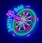 Darts bar neon sign icon