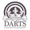 Darts championship, tournament sketch logo vector. Monochrome outline