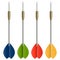darts in four colors