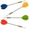 darts in four colors