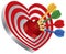 Darts on Heart Shape Bullseye Illustration