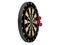 Dartsã€€hit on Dartboard  white background close up, 3DCG illustration