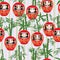 Daruma bamboo seamless pattern