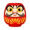 Daruma doll as Hollow, Round, Japanese Traditional Doll Vector Illustration