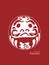 Daruma doll is a talisman for Japanese , sketch vector.