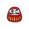 Daruma, japanese traditional doll doodle icon, vector illustration