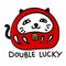 Daruma mixing with Lucky cat Japanese lucky charm cartoon vector illustration doodle style