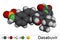 Dasabuvir molecule. It is antiviral drug used to treat hepatitis C virus, HCV, infections. Molecular model. 3D rendering