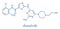 Dasatinib cancer drug molecule. Skeletal formula.