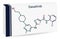 Dasatinib molecule. It is used to treat of myelogenous leukemia, CML, and acute lymphoblastic leukemia, ALL. Skeletal chemical