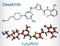 Dasatinib molecule. It is used to treat of myelogenous leukemia, CML, and acute lymphoblastic leukemia, ALL. Structural chemical