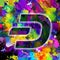 Dash crypto currency coin on colorful background, cryptocurrency concept color art
