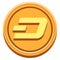 Dash Icon On Golden Coin Isolated