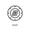 Dash icon. Trendy modern flat linear vector Dash icon on white b