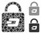 Dash lock Mosaic Icon of Humpy Elements